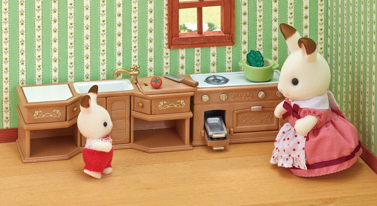 Sylvanian Families Kitchen Stove Sink Counter Set The Dolls House