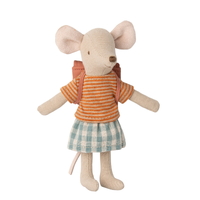 Maileg Tricycle Mouse Big Sister with Bag - Rose