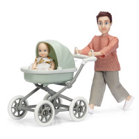 Lundby Father with Baby and Pram Doll Set