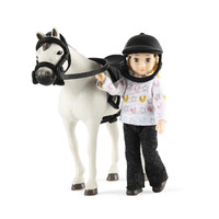 Lundby Girl and Horse with Riding Tackle
