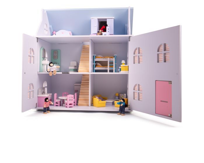 Tidlo Wooden Dolls House Bedroom Furniture Play Set Accessories 
