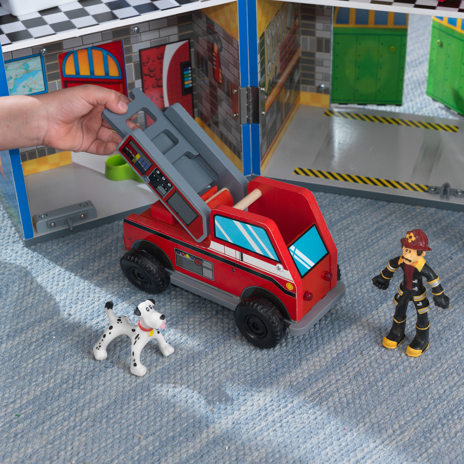kidkraft wooden fire station