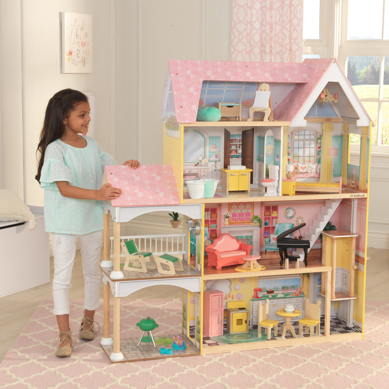 kidkraft lola mansion dollhouse with ez kraft assembly the dolls
