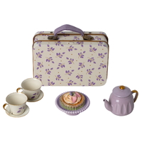 Maileg Afternoon Tea Set in Suitcase - Purple Madelaine