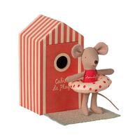 Maileg Little Sister Mouse in Cabin