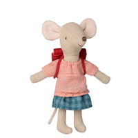 Maileg Tricycle Mouse Big Sister with Bag - Red