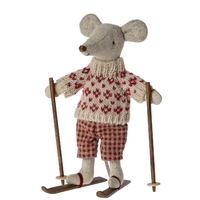 Maileg Winter Mouse with Skis - Mum