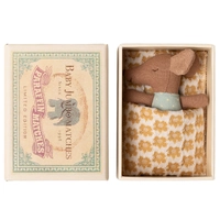 Maileg Sleepy Wakey Baby Mouse in Matchbox - Blue 2025