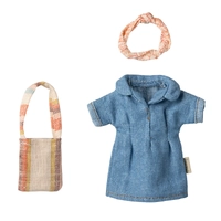 Maileg Denim Dress and Bag for Mum Mouse