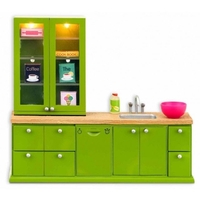 Lundby Smaland Washing-Up Sink + Dishwasher - Green