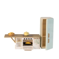 Lundby Kitchen Fridge, Island, Oven and Stovetop Doll House Furniture Set