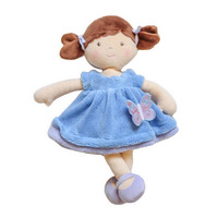 Bonikka Pari Rag Doll with Brown Hair & Blue Terry Dress
