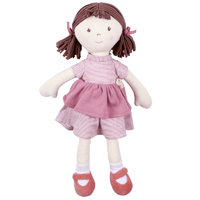 Bonikka Brook Rag Doll with Brown Hair & Pink Cotton Dress