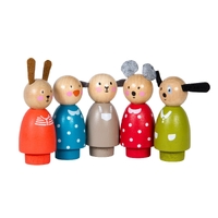 Moulin Roty La Grande Famille Set of 5 Wooden Characters