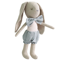 Alimrose Linen Baby Boy Bunny - Grey Red - 26cm