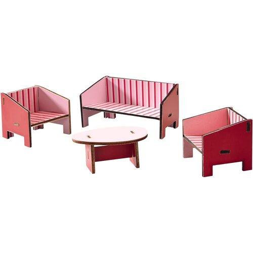 HABA Little Friends Parlour Living Room Dollhouse Furniture Set