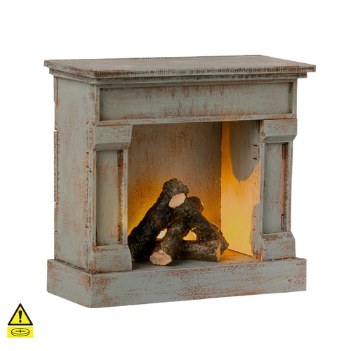 Maileg Miniature Fireplace - Vintage Blue
