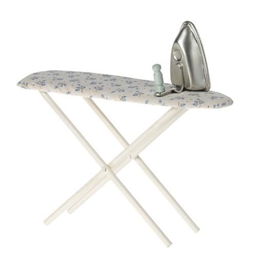 Maileg Iron & Ironing Board - Blue & Off White