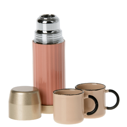 Maileg Miniature Thermos And Cups - Coral