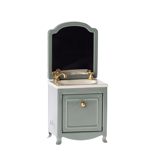 Maileg Miniature Sink Dresser & Mirror - Mint