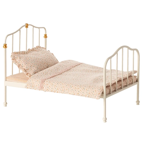 Maileg Vintage Double Bed - Mouse - Off White