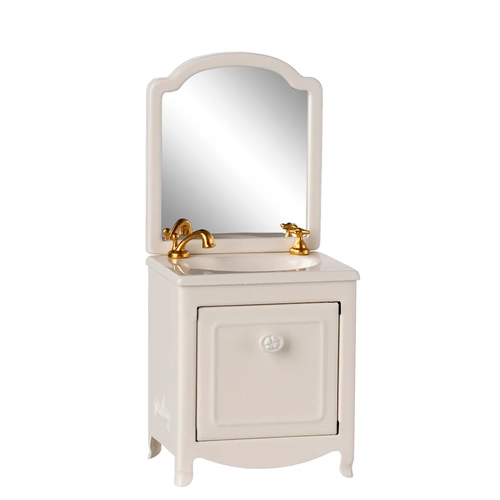 Maileg Miniature Sink Dresser & Mirror - Off White