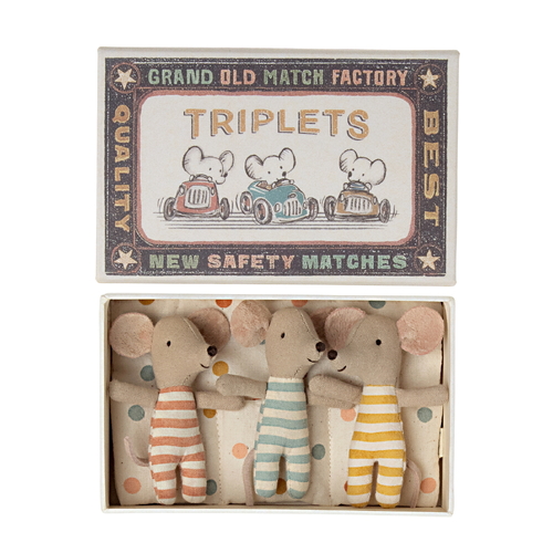 Maileg Triplets Baby Mice in Box