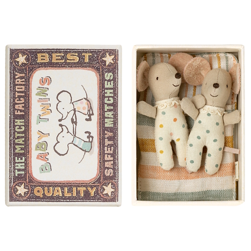 Maileg Baby Twin Mice in Matchbox