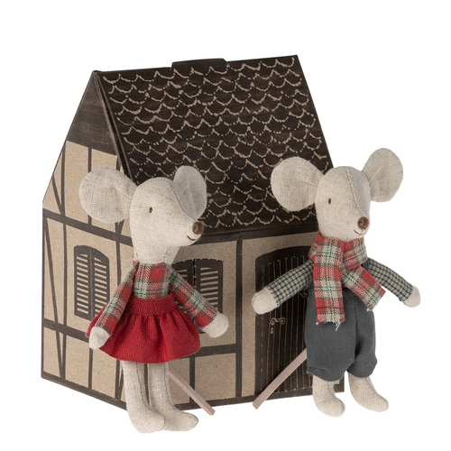 Maileg Winter Mice Twins in House