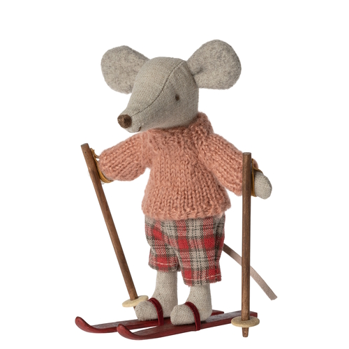 Maileg Winter Mouse with Skis - Mum