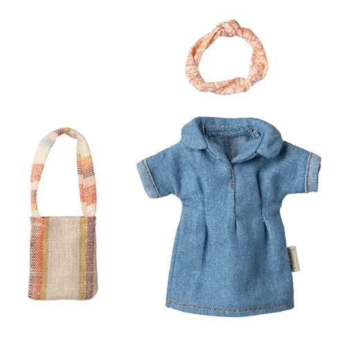 Maileg Denim Dress and Bag for Mum Mouse