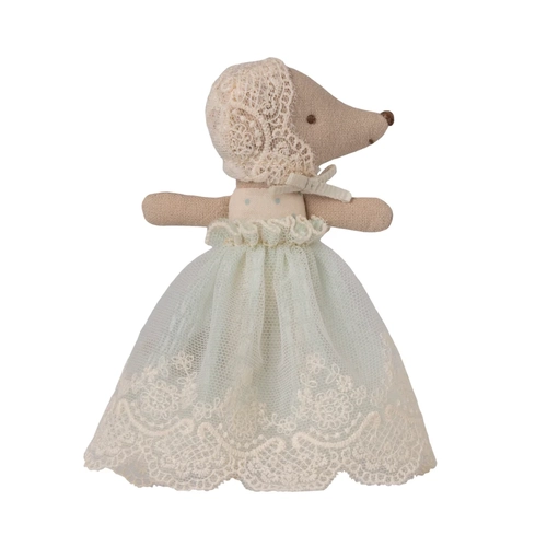 Maileg Baby Mouse in Gown - Mint