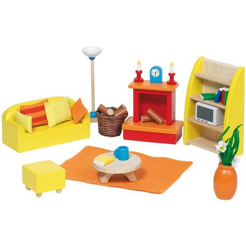 GOKI Dolls House Living Room Furniture - Bright