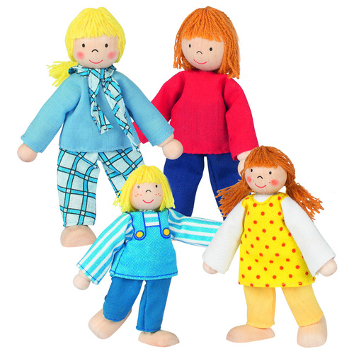 GOKI Flexible Doll Family -  Young Family 4 Doll Set