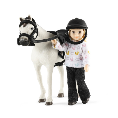 Lundby Girl and Horse with Riding Tackle
