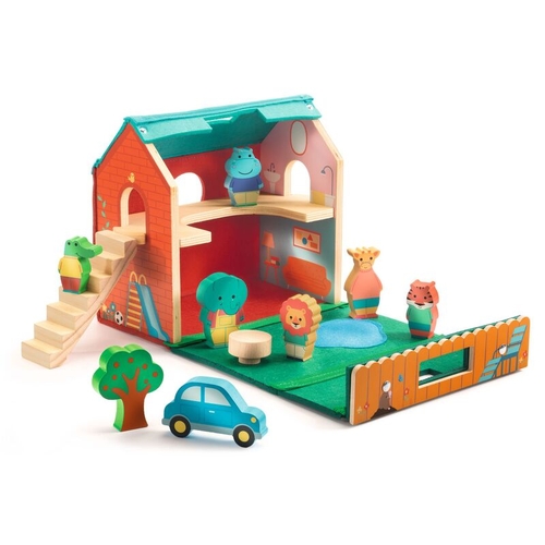 Djeco Softi House Portable Felt & Wood Play Set