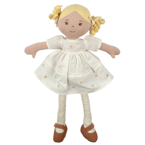 Bonikka Priscy Doll with Blonde Hair & White Linen Dress