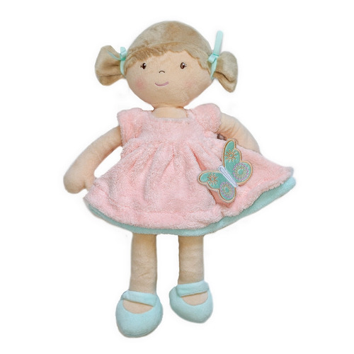 Bonikka Pia Doll with Light Brown Hair & Pale Pink Terry Dress