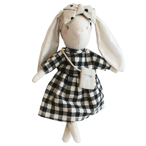 Alimrose Mini Sofia Bunny - Black Check - 27cm