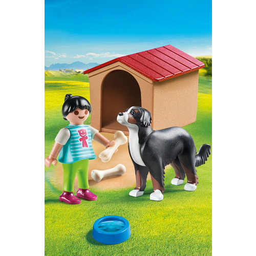Playmobil Dog with Doghouse Kennel
