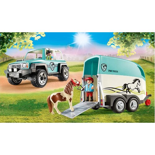Playmobil Car with Pony Trailer