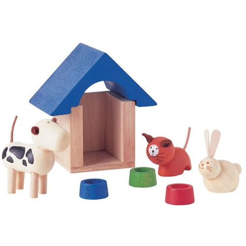 PlanToys Dolls House Family Pets & Pet Accessories Set